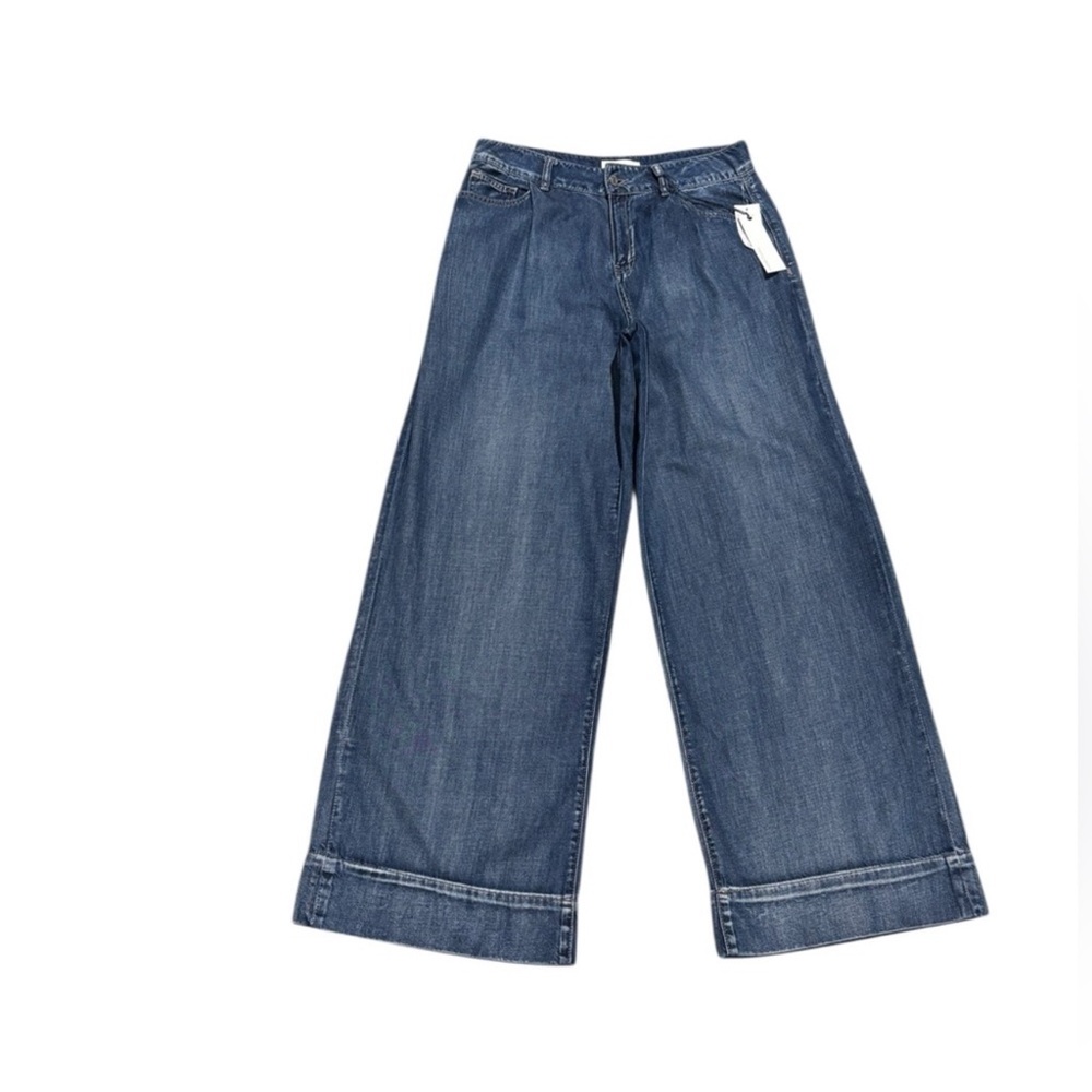 Habitual NWT wide flare leg pleated Glamoratti medium wash trouser denim jean 30